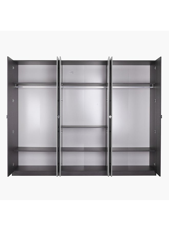 هوم بوكس خزانة ملابس كامبريدج 6 أبواب مع مرآة 58 × 216 × 271.6 سم - Image 4