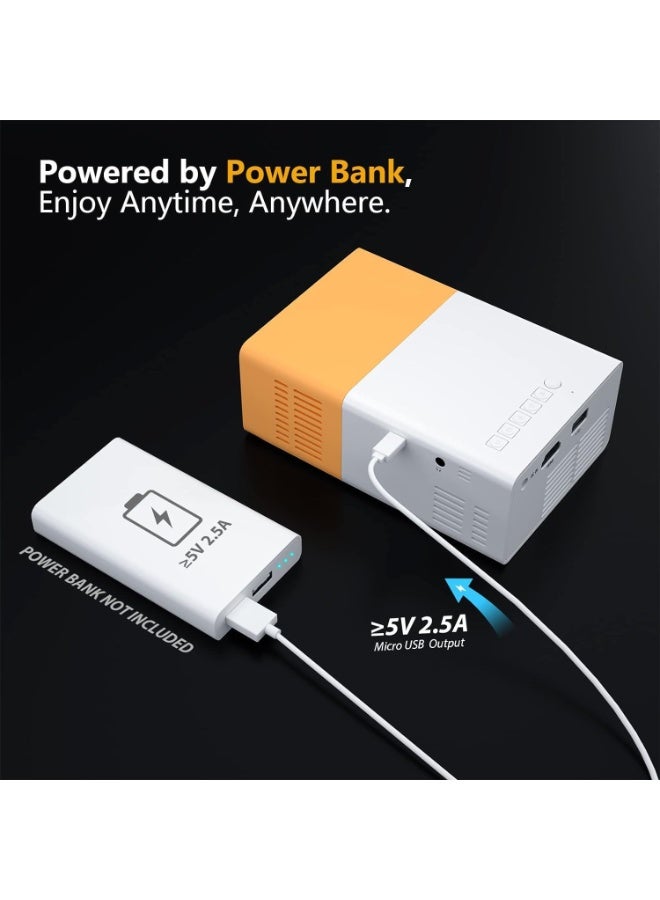 Mini Portable Projector YG-300 , 1080P Full HD Video Projector Built in HIFI Speaker Compatible with HDMI, USB, Audio, TF Card, AV and Remote Control, Home Theater Movie Projector Compatible with iOS/Android - Image 4
