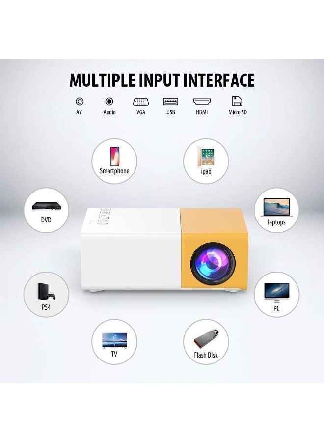 Mini Portable Projector YG-300 , 1080P Full HD Video Projector Built in HIFI Speaker Compatible with HDMI, USB, Audio, TF Card, AV and Remote Control, Home Theater Movie Projector Compatible with iOS/Android - Image 2