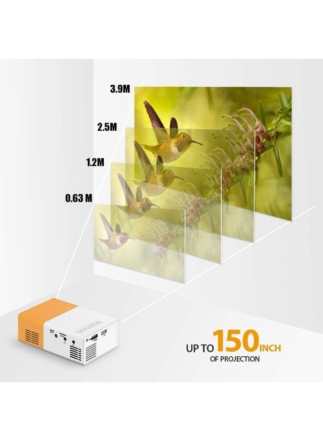 Mini Portable Projector YG-300 , 1080P Full HD Video Projector Built in HIFI Speaker Compatible with HDMI, USB, Audio, TF Card, AV and Remote Control, Home Theater Movie Projector Compatible with iOS/Android - Image 3