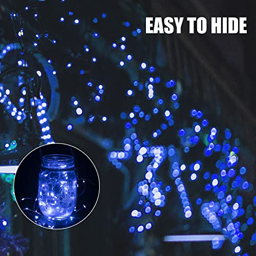 Brightown 12 Pack Led Fairy Lights Battery Operated String Lights Waterproof Silver Wire 7 Feet 20 Led Firefly Starry Moon Lights for DIY Wedding Party Bedroom Patio Christmas (12 Pack, Blue & White) - Image 4