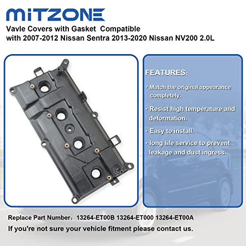MITZONE أغطية صمامات MITZONE مع حشوة متوافقة مع نيسان سنترا 2007-2012 ونيسان NV200 2013-2020 2.0L استبدال 13264-ET00B 13264-ET000 13264-ET00A - Image 3