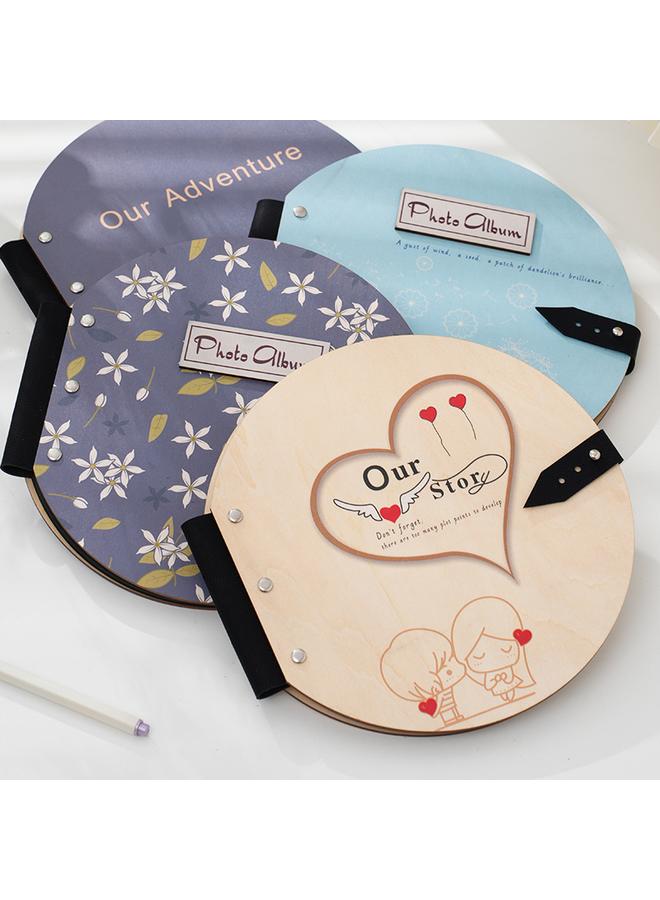 Bluejw Creative DIY Wooden Round Photo Album Album Children's Growth Album Cartoon New Album - Image 3