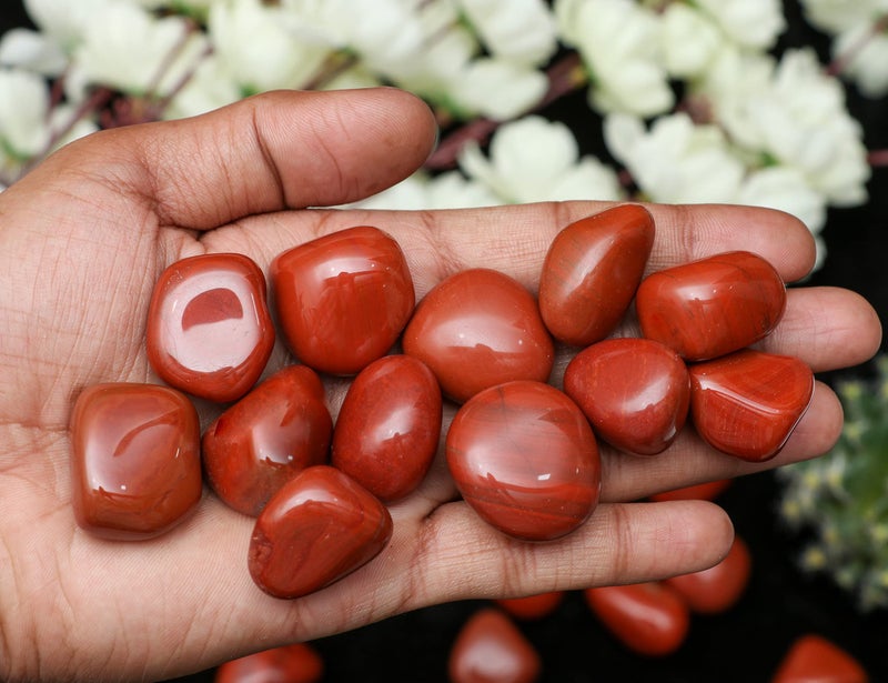 Hindcraft Red Jasper Moonstone Tumbled Stones - Reiki Chakra Healing - Decorative Pebbles & Vase Fillers - Tumble Stone for Jewellery, Reiki Healing, Vastu Correction - Home Office Decor (250 Gram) - Image 3