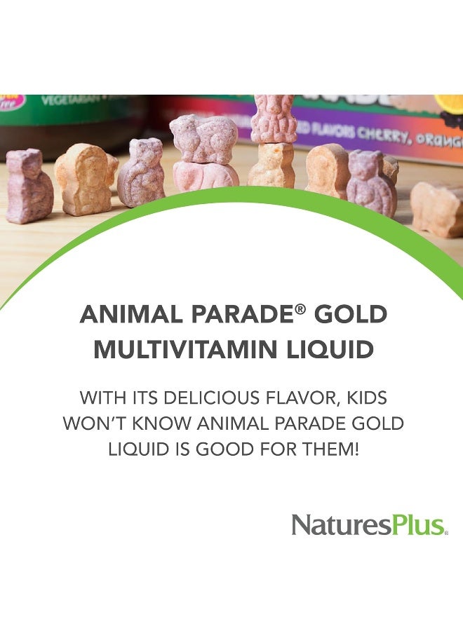 NaturesPlus Natures Plus Animal Parade Gold Children's Liquid Multivitamin - 16 fl oz, Pack of 2 - Natural Tropical Berry Flavor - Gluten Free, Vegan - 64 Total Servings - Image 3