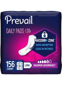 Prevail Incontinence Bladder Control Pads for Women, Maximum Absorbency, Long Length, 39 Count (Pack of 4)