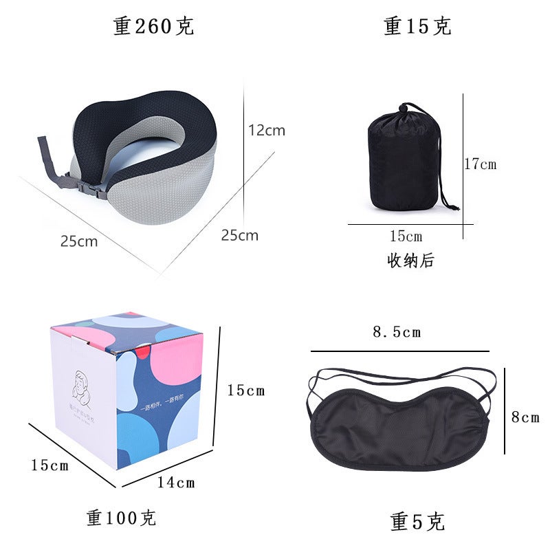 U-Shaped Pillow Memory Foam Storage Travel Pillow Portable U-Shaped Neck Pillow Aircraft Pillow Nap Pillow Printable Logo - Image 3