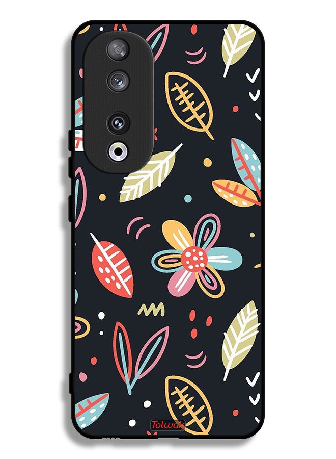Tolwak Honor 90 Protective Case Cover Flowers And Leaves Abstract Art - Image 1