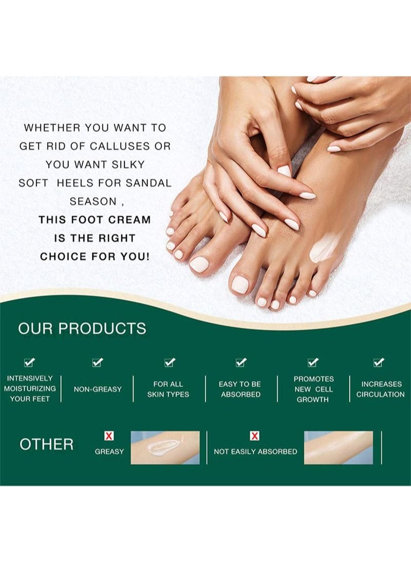 ISSUWEN - Urea Cream 42% + Salicylic Acid 2%, Foot Cream for Dry Cracked Heels Knees Elbows Hands Repair Treatment, Foot Moisturizer Corn Callus Dead Skin Remover Toenail Softener for Foot Care - Image 1