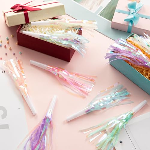 GDZRDFLH 24 pcs Party Blowers, Noise Makers Glitter Metallic Fringed Party Horns for Birthday Blow Horns Graduation Sporting Party Favors Supplies - Image 4