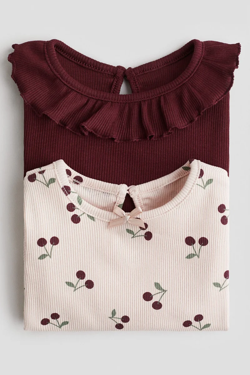 H&M 2-pack ribbed jersey tops