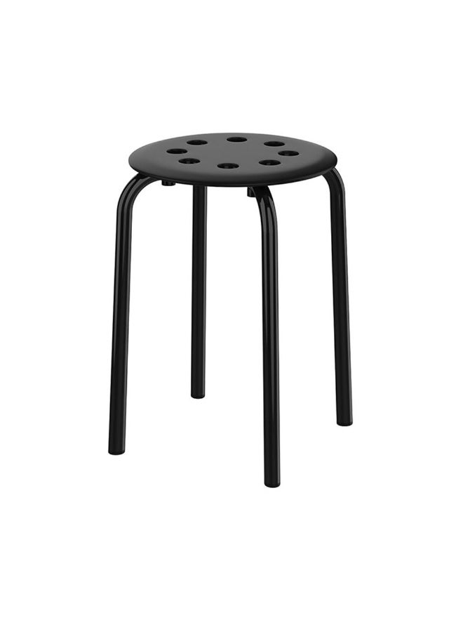 DANUBE HOME كرسي كينلي خفيف الوزن بدون ظهر بمواد PP + أرجل معدنية تصميم حديث كرسي بمقعد واحد لغرفة المعيشة غرفة الطعام أثاث داخلي L31xW31xH44cm -أسود