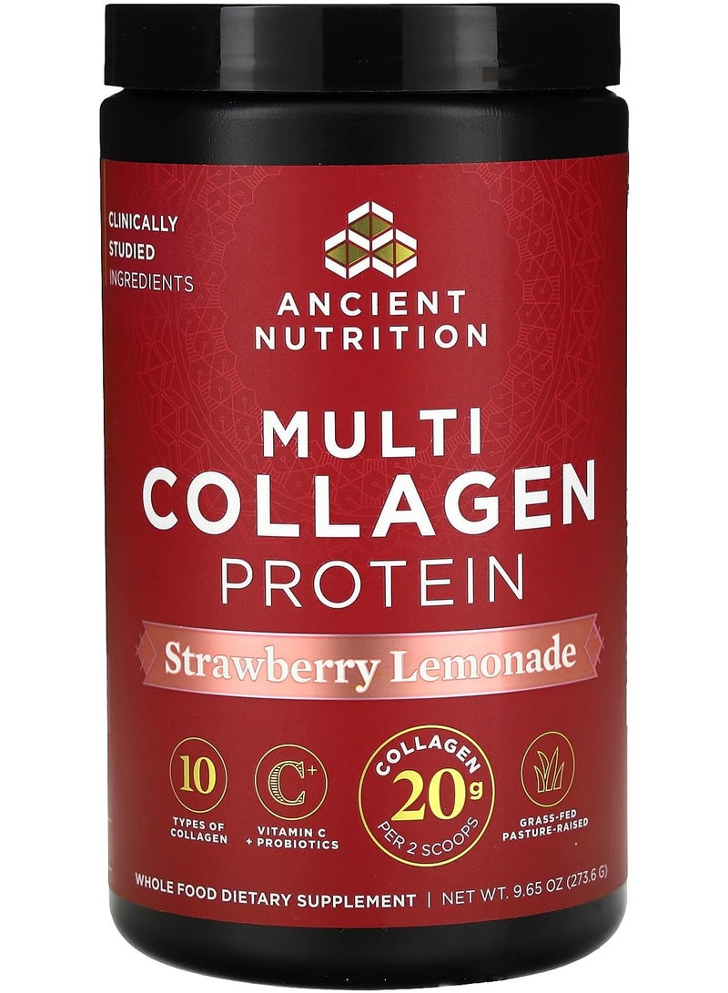 Ancient Nutrition Multi Collagen Protein Strawberry Lemonade 9.65 oz 273.6 g