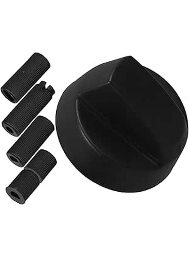 Black Oven Control Knobs With Adapters For Gas And Electric Stoves Easy Installation Kitchen Safety Upgrade - Image 1