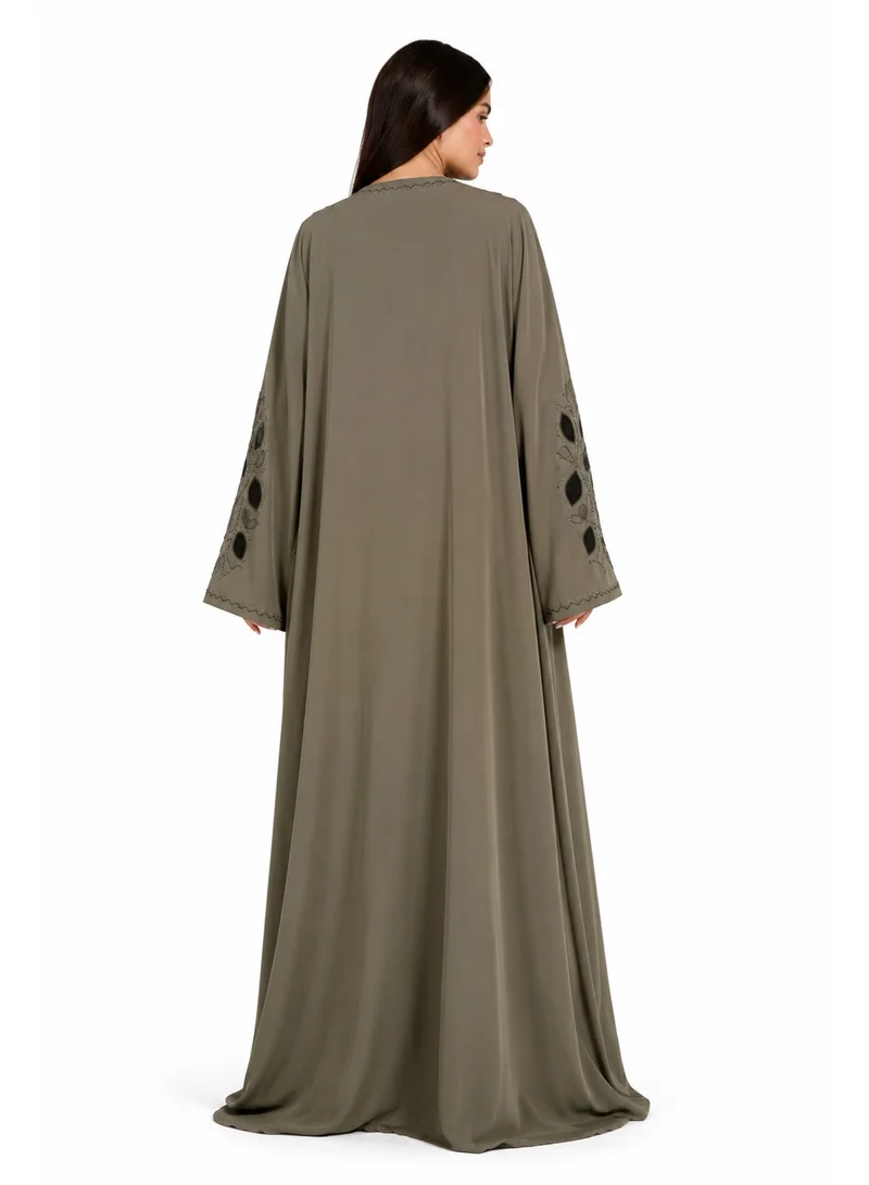 Reem Abayas Women's Abaya with Patchwork Embroidery