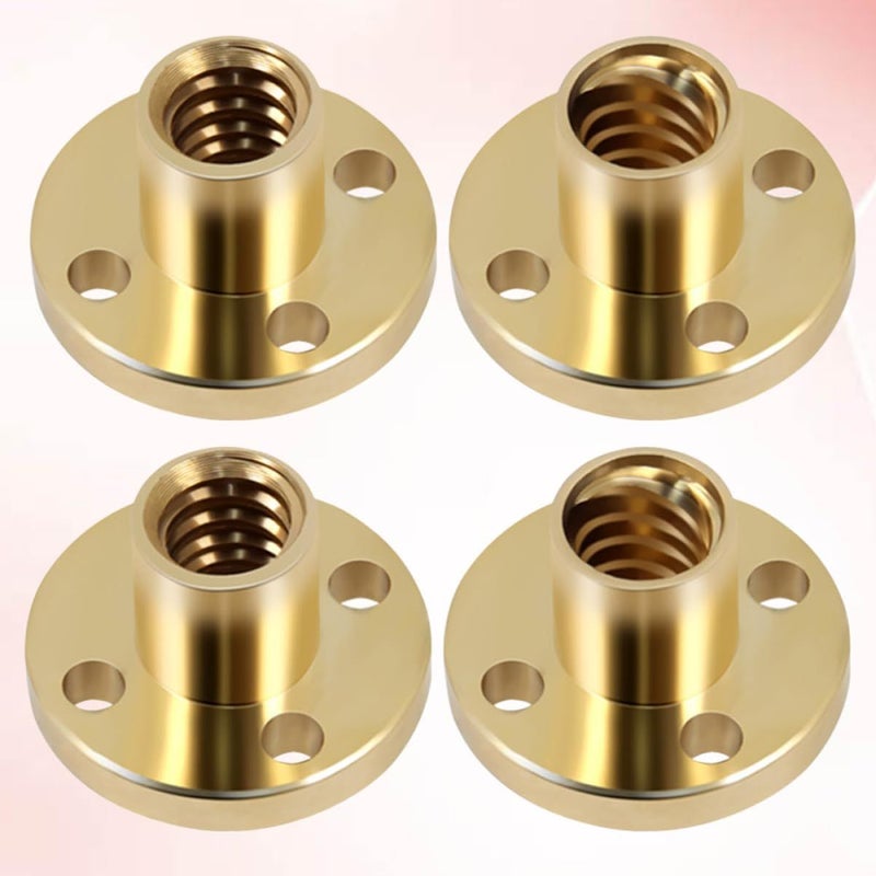 Childweet 4pcs Copper Trapezoidal Nut for Stepper Motor Printer Lead Screw Wear Resistant Easy to Use Golden - Image 3