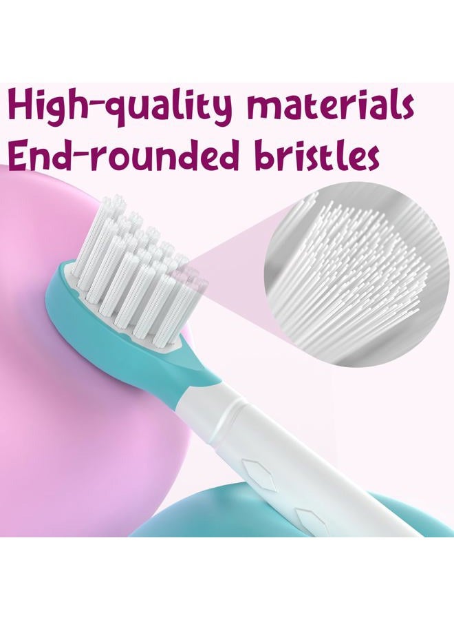 Ofashu Kids Toothbrush Heads for Sonicare: Sonic Electric Replacement Brush Compatible with Phillips 6032/94 6321 6340 6042 6320 Mini Compact Head for Child 3-7, Pink Girl Green Boy 4 Pack - Image 3