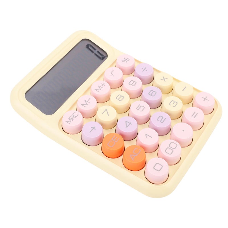 Mechanical Switch Desktop Calculator with Big Buttons for Office School Home Business in Lemon Yellow - Image 3
