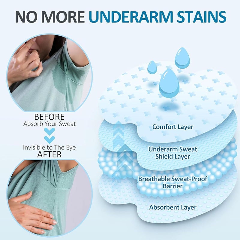 FASHRAMP FASHRAMP Underarm Sweat Pads for Women Armpit Pads for Sweating Women Disposable Underarm Sweat Pads Armpit Sweat Pads for A Whole Day Protection Ideals for Workouts and Special 40Pcs  - Image 5