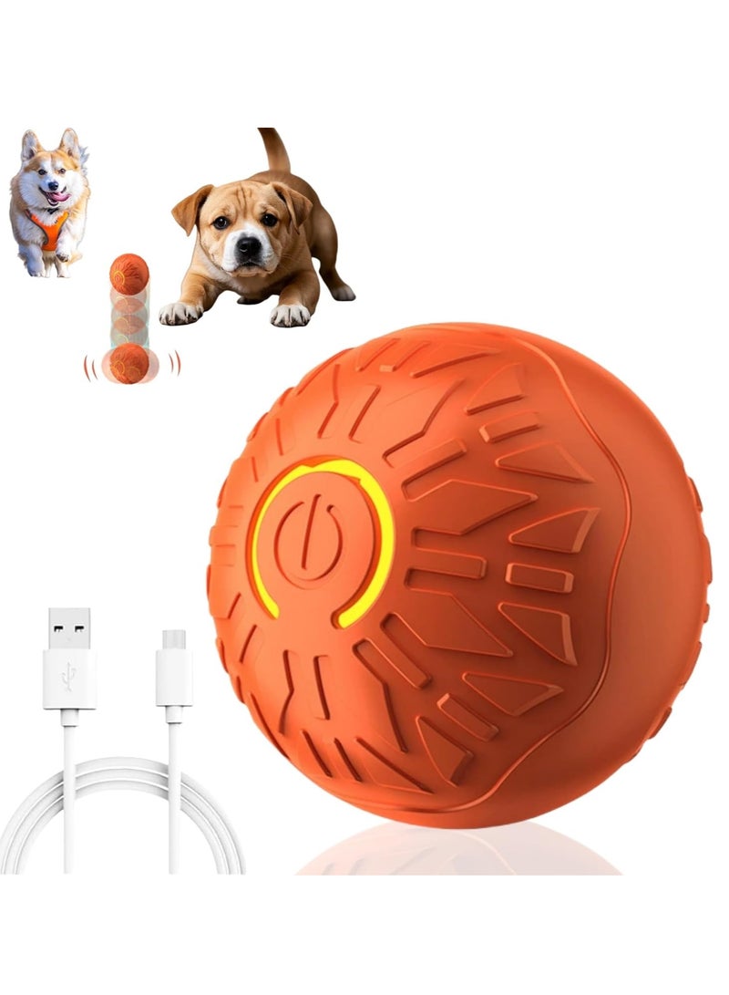 2025 New Interactive Dog Toys Dog Balls,Durable Motion Activated Automatic Rolling Ball Toys for/Small/Medium Dogs(Orange) - Image 1