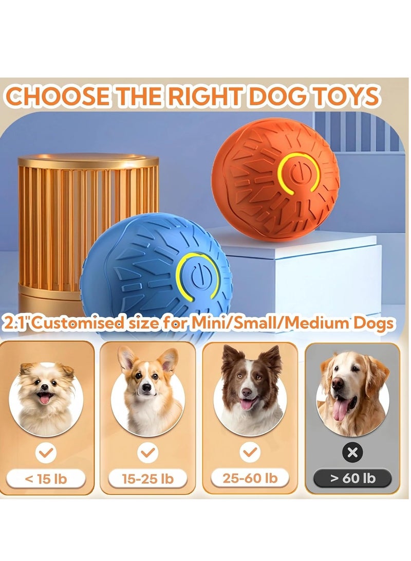 2025 New Interactive Dog Toys Dog Balls,Durable Motion Activated Automatic Rolling Ball Toys for/Small/Medium Dogs(Orange) - Image 2
