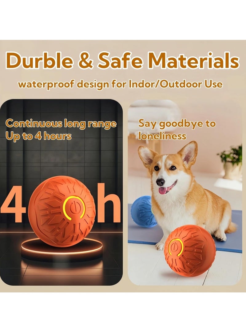 2025 New Interactive Dog Toys Dog Balls,Durable Motion Activated Automatic Rolling Ball Toys for/Small/Medium Dogs(Orange) - Image 3