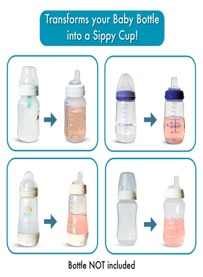 BelBeyo Sippy Spout Nipples for Lansinoh, MAM and Evenflo (Wide Neck) Baby Bottles, 4-Count, Soft Spout, Food Grade Silicone, BPA-Free, Variable Flow, Spill-Proof, Converts Baby Bottles to Sippy Cup 4+ months - Image 4