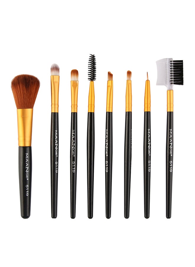 طقم فراشي مكياج إحترافية مكون من 8 قطع متعدد الألوان - Image 1