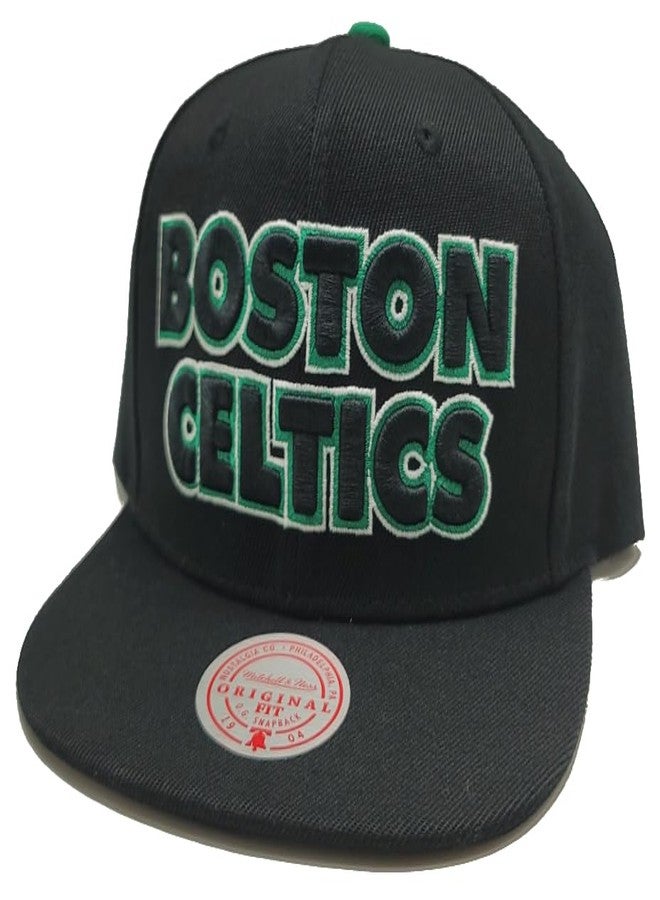 Mitchell & Ness Boston Celtics New Vintage 2013 Draft Black Green Snapback Era Hat Cap - Image 2