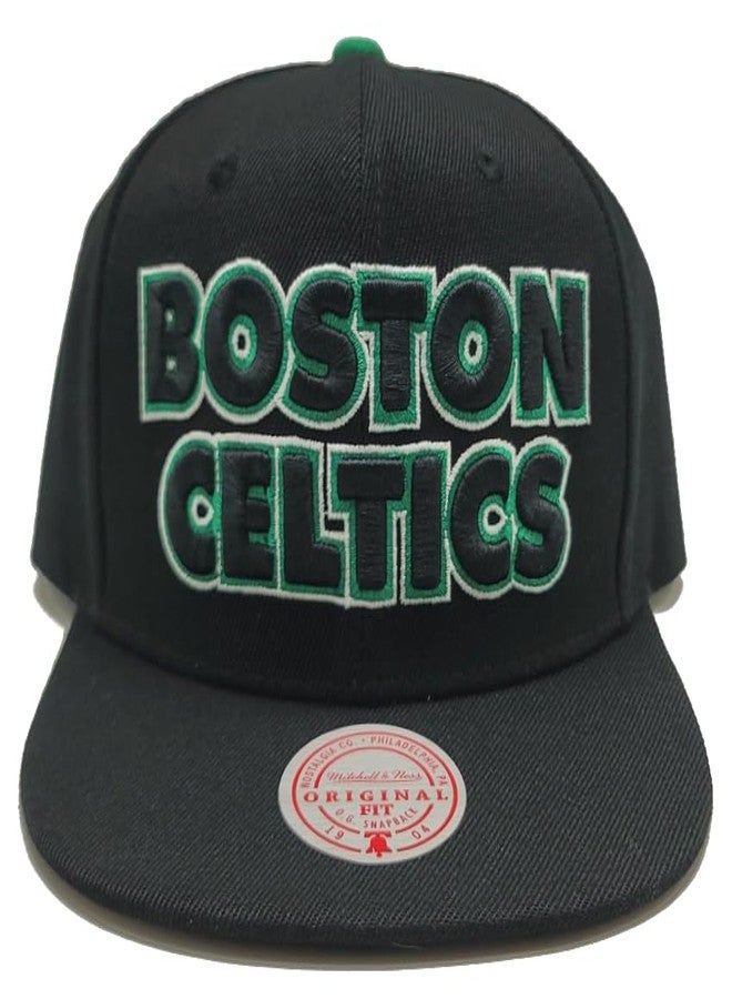 Mitchell & Ness Boston Celtics New Vintage 2013 Draft Black Green Snapback Era Hat Cap - Image 3