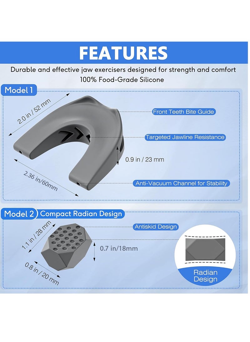 Bukela 6PCS Silicone Jaw Exerciser,Jawline Shaper,Silicone Jawline Exerciser Jaw Trainer,Jawline Shaper Jaw Exerciser for Men & Women with 1 Cleaning Brush - Image 3
