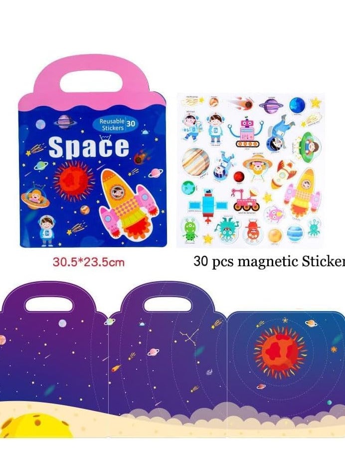 Generic Portable Reusable Magnetic Space Stickers Book for Preschoolers and Toddlers Brand: Generic  - Image 1