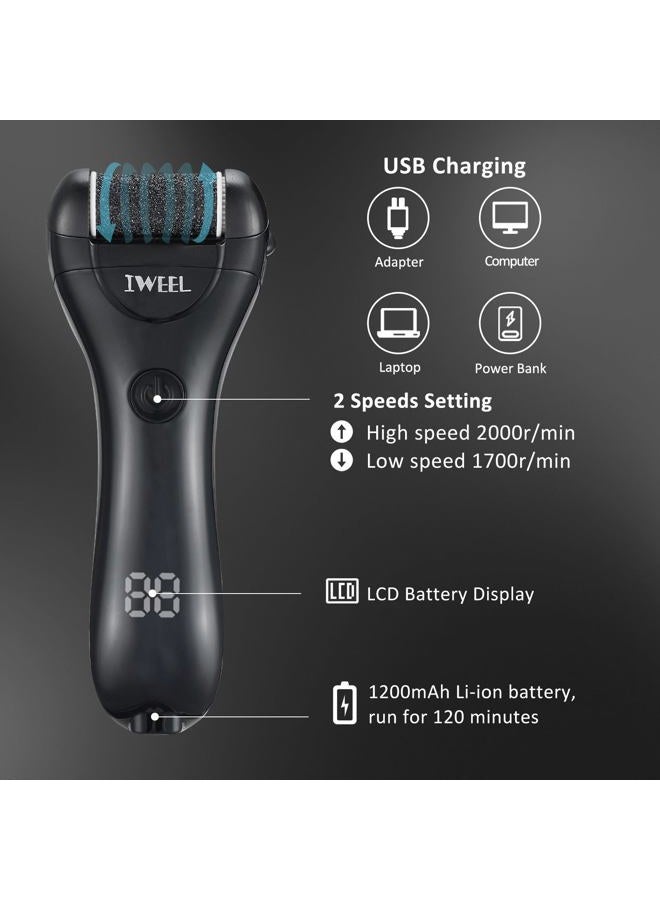IWEEL Electric Foot Callus Remover, Rechargeable Portable Electronic Foot File Pedicure Kit, Electric Callus Remover for Feet, Pedicure Tools, Foot Scrubber File, Professional Foot Care for Dead Skin - Image 2