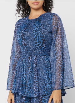 WAREHOUSE Animal Printed Layered Dress  - Image 3