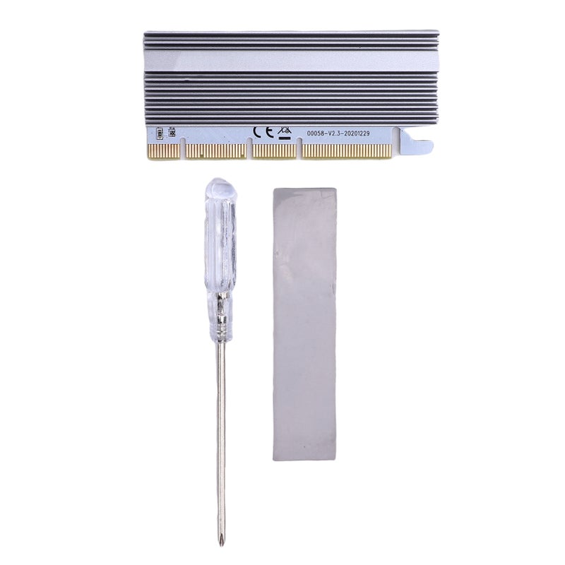 M.2 NVMe SSD Adapter Card 32Gbps Transfer Speed Aluminum Heat Sink - Tool-Free Installation PCIe X16/X8/X4 Adapter for Desktop Storage Upgrade Windows Linux Systems - Image 1