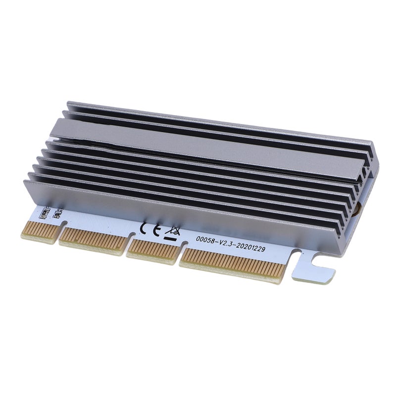 M.2 NVMe SSD Adapter Card 32Gbps Transfer Speed Aluminum Heat Sink - Tool-Free Installation PCIe X16/X8/X4 Adapter for Desktop Storage Upgrade Windows Linux Systems - Image 2