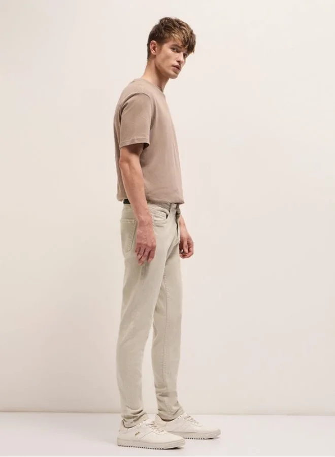 THE BEAR HOUSE Men's Stylish Beige Jeans with Comfortable Stretch and Skinny Fit Classic Comfort With Modern Style, Perfect For Everyday Casual Looks And Effortless Streetwear Vibes