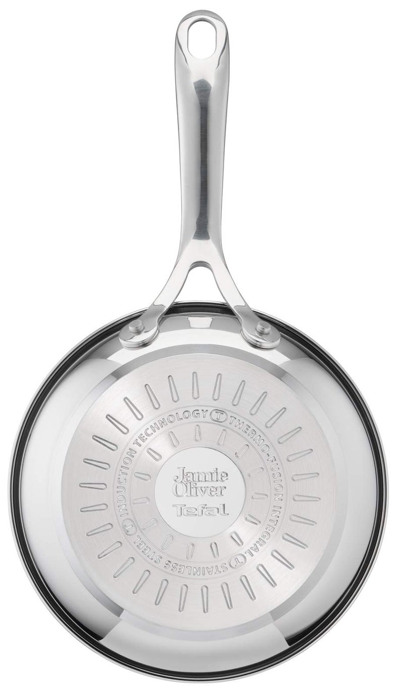 T-Fal Jamie Oliver Cooks Direct, Stainless Steel Non-stick Frying Pan 3 Pcs Set (20/24/28cm) (8/9/11 Inches) with Induction - Image 2