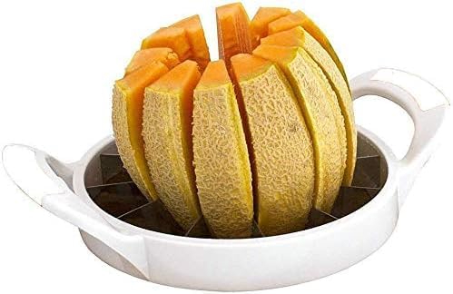 FBLXE Fruit Slicer Watermelon Cutter MultiFunction Kitchen Cutting Tool 12 Slices Melon Cutter Slicer Stainless Steel Fruit Corer Slicer Multicolour - Image 2