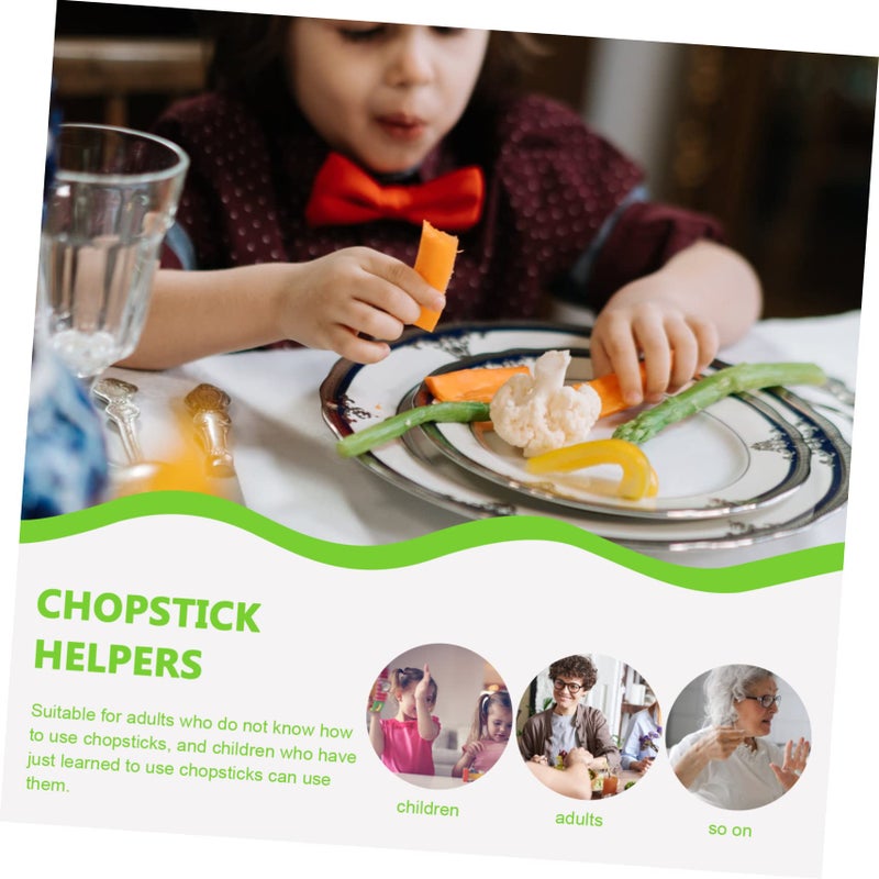 5pcs Light Green Plastic Chopsticks Training Covers Reusable Helper Tools for Beginners and Travel - Image 5