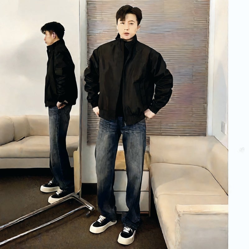 Cleanfit Men's Flight Jacket Spring Autumn Casual Coach Workwear Top - Image 2
