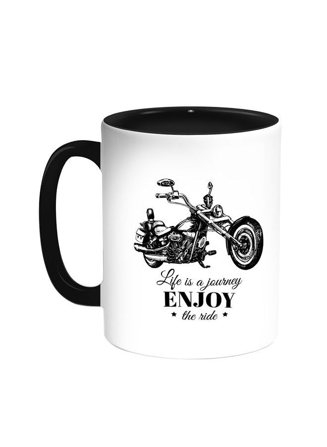 RKN Motorcycle Printed Coffee Mug Black/White 11ounce - Image 2