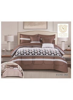 NAJMA ECHO COMFORTER SET (DOUBLE SIDE) 4-PIECES MICROFIBER UNIQUE TWIN QUEEN SIZE 170X220CM