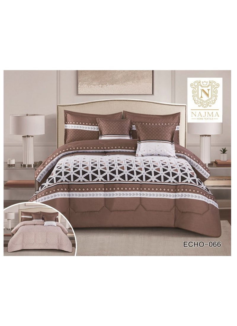 Generic - NAJMA ECHO COMFORTER SET (DOUBLE SIDE) 4-PIECES MICROFIBER UNIQUE TWIN QUEEN SIZE 170X220CM - Image 1
