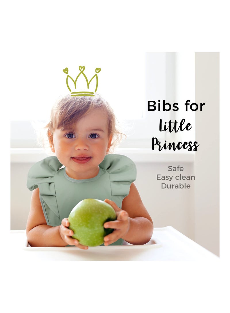 SOLARAE 3-Pack Silicone Baby Bibs, Waterproof & Washable Toddler Feeding Bibs with Food Catcher, Soft & Easy Wipe Design for Boys and Girls, Perfect for Home and Travel Feeding Supplies. - Image 3