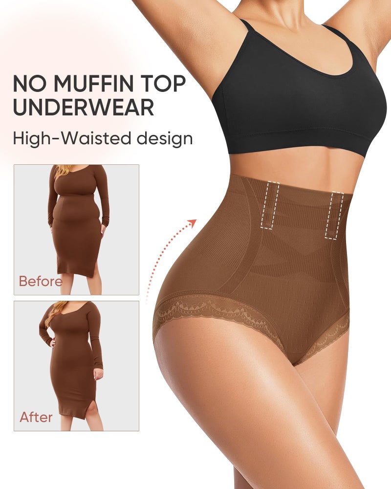 MIOTAN Women's Underwear Pack High Waisted Tummy Control girdle Ladies Panties Compression Shapewear Postpartum Post Partum body shaper, Mult-M - Image 3