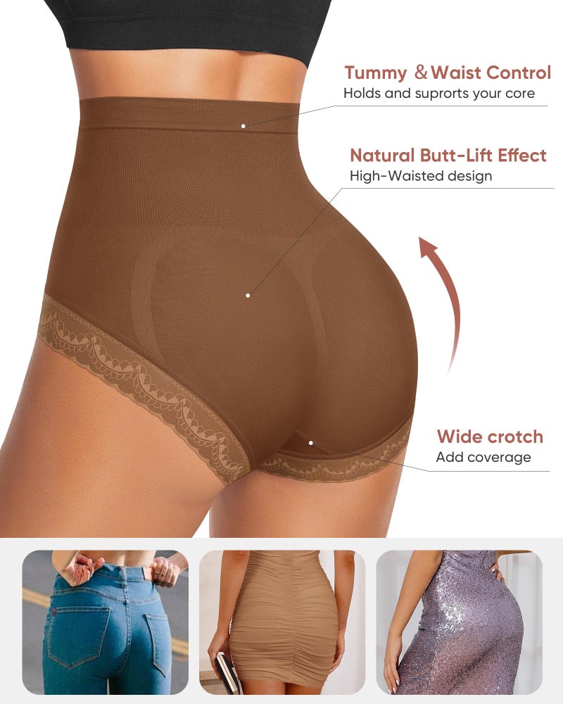 MIOTAN Women's Underwear Pack High Waisted Tummy Control girdle Ladies Panties Compression Shapewear Postpartum Post Partum body shaper, Mult-M - Image 4