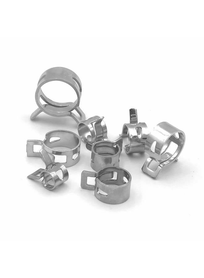 ISPINNER 80pcs Spring Band Type Fuel/Silicone Vacuum Hose Pipe Clamp, 7mm-18mm Low Pressure Air Clip Clamp 7mm 9mm 10mm 11mm 14mm 16mm 17mm 18mm (Silver) - Image 5