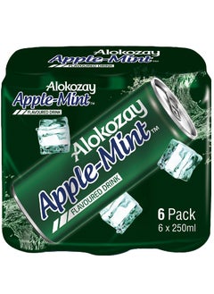 Alokozay Apple And Mint Soft Drink Cans 6 x 250ml  - Image 1