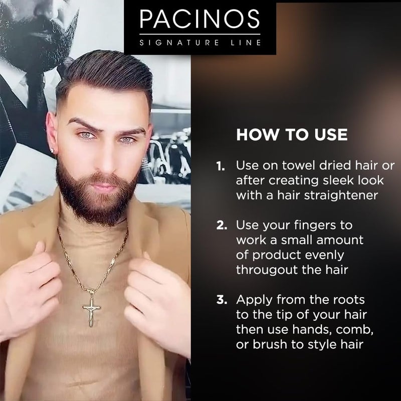 Pacinos SLEEK High Shine Flexible Pomade for Men - Long-Lasting Styling for Medium to Longer Hair - Wet Look with All-Day Hold - 4 oz - Image 5